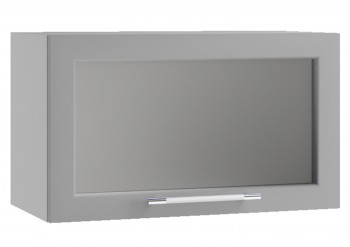 Олива ВПГС 600 шкаф верхний горизонт. стекло Снег глянец в Искитиме - iskitim.mebel54.com | фото