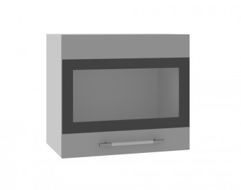 Олива ВПГСФ 500 Шкаф верхний горизонтальный со стеклом с фотопечатью высокий (Снег глянец/корпус Серый) в Искитиме - iskitim.mebel54.com | фото