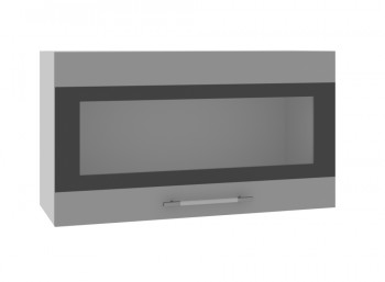Олива ВПГСФ 800 Шкаф верхний горизонтальный со стеклом с фотопечатью высокий (Кофе с молоком/корпус Серый) в Искитиме - iskitim.mebel54.com | фото