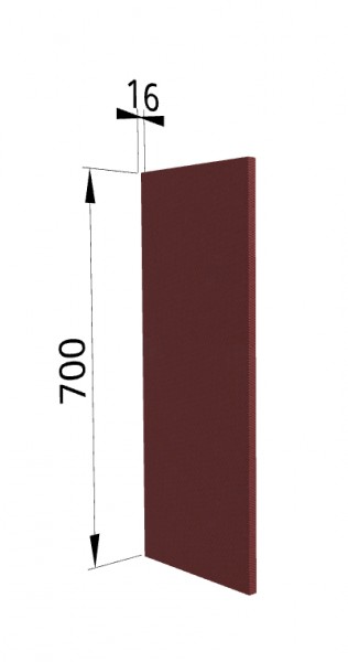 Панель торцевая П Квадро (для шкафа верхнего) Красная кожа в Искитиме - iskitim.mebel54.com | фото