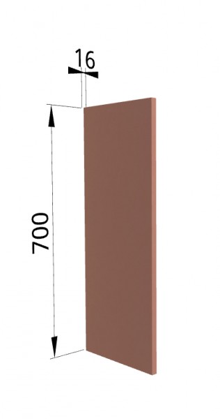 Панель торцевая П Квадро (для шкафа верхнего) Персик софт в Искитиме - iskitim.mebel54.com | фото