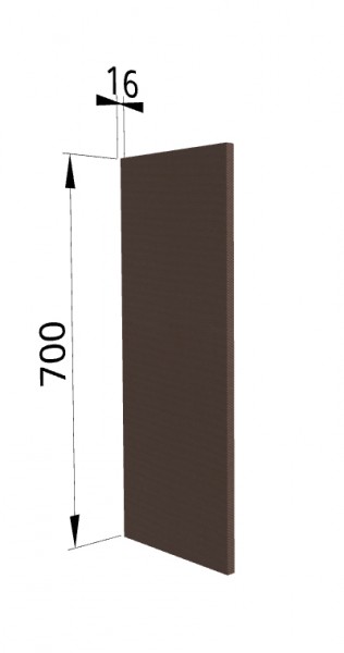 Панель торцевая П Квадро (для шкафа верхнего) Шоколад кожа в Искитиме - iskitim.mebel54.com | фото