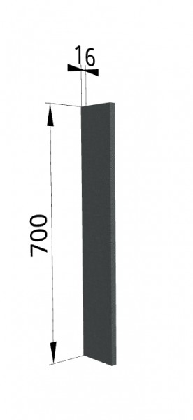 Панель торцевая ПТ 400 Квадро (для шкафа торцевого верхнего) Железо в Искитиме - iskitim.mebel54.com | фото