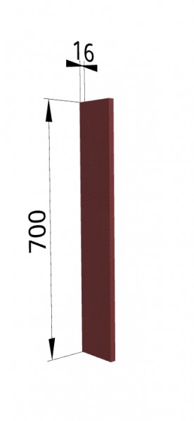Панель торцевая ПТ 400 Квадро (для шкафа торцевого верхнего) Красная кожа в Искитиме - iskitim.mebel54.com | фото