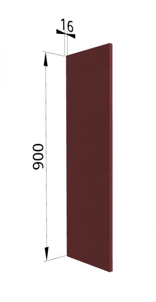 Панель торцевая ВП Квадро (для шкафа верхнего высокого) Красная кожа в Искитиме - iskitim.mebel54.com | фото