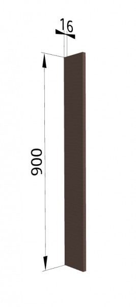 Панель торцевая ВПТ 400 Квадро (для шкафа торцевого верхнего) Шоколад кожа в Искитиме - iskitim.mebel54.com | фото