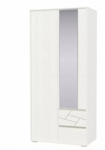 Шкаф 2-х дверный с ящиками Аделина 1000 Рамух белый в Искитиме - iskitim.mebel54.com | фото