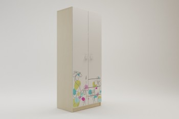 Шкаф 2-х створчатый с ящиками Флёр (Белый/корпус Клен) в Искитиме - iskitim.mebel54.com | фото