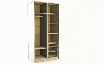Шкаф 2-х створчатый с ящиками Флёр (Белый/корпус Выбеленное дерево) в Искитиме - iskitim.mebel54.com | фото