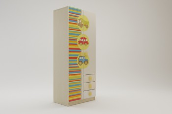 Шкаф 2-х створчатый с ящиками Клаксон (Бежевый/корпус Клен) в Искитиме - iskitim.mebel54.com | фото