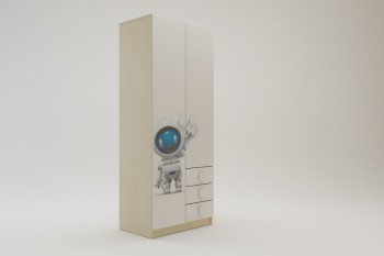 Шкаф 2-х створчатый с ящиками Санни (Белый/корпус Клен) в Искитиме - iskitim.mebel54.com | фото