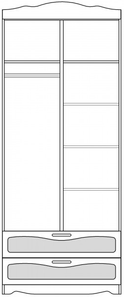 Шкаф 2-х створчатый с ящиками серии Иллюзия 67 Светло-фиолетовый в Искитиме - iskitim.mebel54.com | фото