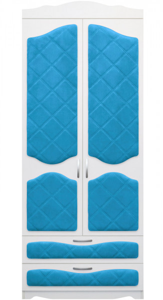 Шкаф 2-х створчатый с ящиками серии Иллюзия 84 Ярко-голубой в Искитиме - iskitim.mebel54.com | фото