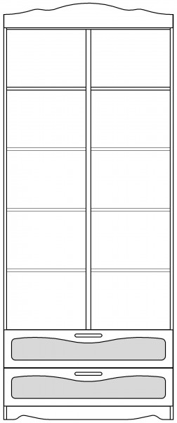 Шкаф 2-х створчатый с ящиками серии Иллюзия 99 Серый в Искитиме - iskitim.mebel54.com | фото