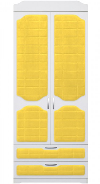 Шкаф 2-х створчатый с ящиками серии Спорт 74 Жёлтый в Искитиме - iskitim.mebel54.com | фото