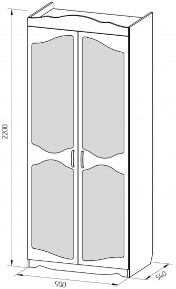 Шкаф 2-х створчатый серии Иллюзия 71 Бордовый в Искитиме - iskitim.mebel54.com | фото