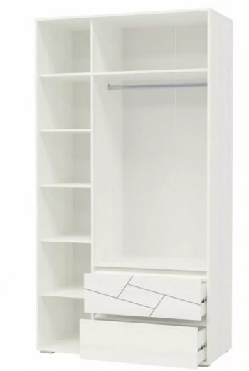 Шкаф 3-х дверный с ящиками Аделина 1200 Рамух белый в Искитиме - iskitim.mebel54.com | фото