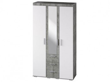Шкаф 3-х створчатый ШК-30 МС Инстайл (бетон/белый) в Искитиме - iskitim.mebel54.com | фото