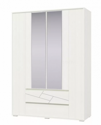 Шкаф 4-х дверный с ящиками Аделина 1600 Рамух белый в Искитиме - iskitim.mebel54.com | фото