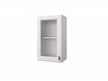 Шкаф 40 с витриной Ева (Белый Софт/Белый) в Искитиме - iskitim.mebel54.com | фото