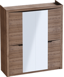 Шкаф четырехдверный Соренто Дуб стирлинг/Кофе структурный матовый в Искитиме - iskitim.mebel54.com | фото