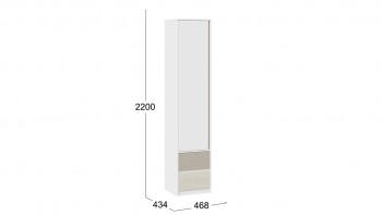Шкаф для белья комбинированный «Сканди» Дуб Гарден/Белый/Глиняный серый в Искитиме - iskitim.mebel54.com | фото