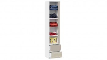 Шкаф для белья комбинированный «Сканди» Дуб Гарден/Белый/Глиняный серый в Искитиме - iskitim.mebel54.com | фото