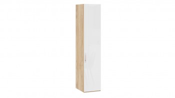 Шкаф для белья с 1 глухой дверью «Эмбер» Яблоня Беллуно/Белый глянец в Искитиме - iskitim.mebel54.com | фото