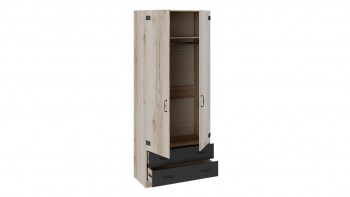 Шкаф для одежды комбинированный «Окланд» (Фон Черный/Дуб Делано) в Искитиме - iskitim.mebel54.com | фото