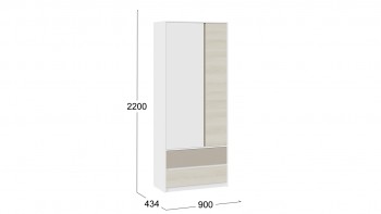 Шкаф для одежды комбинированный «Сканди» Дуб Гарден/Белый/Глиняный серый в Искитиме - iskitim.mebel54.com | фото