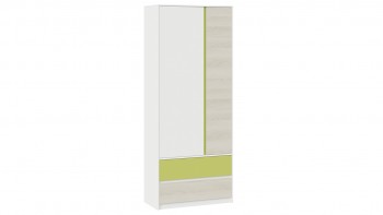 Шкаф для одежды комбинированный «Сканди» Дуб Гарден/Белый/Зеленый в Искитиме - iskitim.mebel54.com | фото