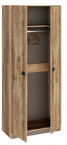 Шкаф для одежды «Пилигрим» (Дуб Каньон светлый, Фон серый) в Искитиме - iskitim.mebel54.com | фото