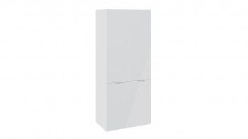 Шкаф для одежды с 2 дверями со стеклом «Глосс» (Белый глянец/Стекло ) в Искитиме - iskitim.mebel54.com | фото