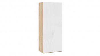 Шкаф для одежды с 2 глухими дверями «Эмбер» Яблоня Беллуно/Белый глянец в Искитиме - iskitim.mebel54.com | фото