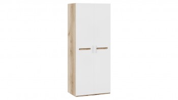 Шкаф для одежды с 2-мя дверями «Фьюжн» Дуб Делано/Белый глянец в Искитиме - iskitim.mebel54.com | фото