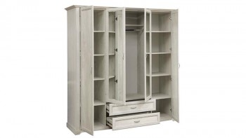 Шкаф для одежды "Сохо" (бетон пайн белый/2 ящика/зеркало) в Искитиме - iskitim.mebel54.com | фото