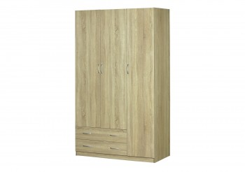 Шкаф для платья и белья 3-х дверный без зеркала Дуб Сонома в Искитиме - iskitim.mebel54.com | фото