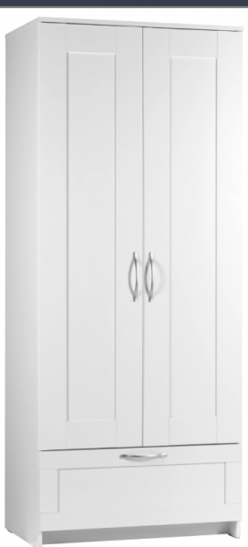 Шкаф двухдверный Сириус с 1 ящиком белый в Искитиме - iskitim.mebel54.com | фото