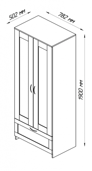 Шкаф двухдверный Сириус с 1 ящиком дуб сонома в Искитиме - iskitim.mebel54.com | фото