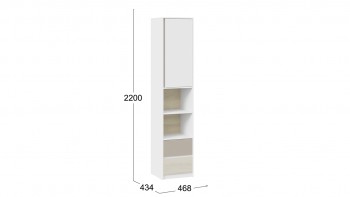 Шкаф комбинированный «Сканди» Дуб Гарден/Белый/Глиняный серый в Искитиме - iskitim.mebel54.com | фото