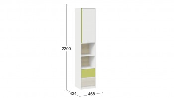 Шкаф комбинированный «Сканди» Дуб Гарден/Белый/Зеленый в Искитиме - iskitim.mebel54.com | фото