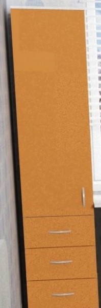 Шкаф-пенал №1 (полуоткрытый) Винтерберг/Оранжевый в Искитиме - iskitim.mebel54.com | фото