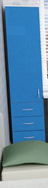 Шкаф-пенал №2 (закрытый)  Винтерберг/Голубой в Искитиме - iskitim.mebel54.com | фото