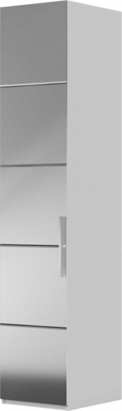 Шкаф ШР-1 зеркало, левый, Вива (Белый/Белый глянец/Платина) в Искитиме - iskitim.mebel54.com | фото