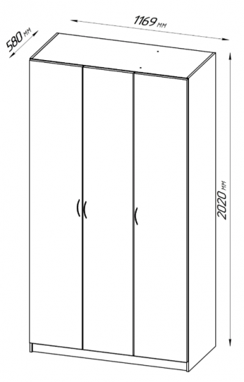 Шкаф трехдверный Пегас белый в Искитиме - iskitim.mebel54.com | фото