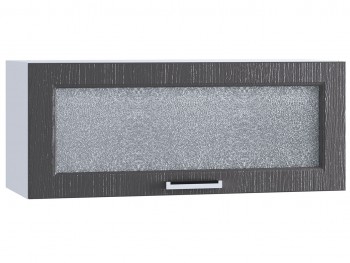 Шкаф верхний горизонтальный со стеклом 800, ШВГС 800 (Клен серый/корпус белый) в Искитиме - iskitim.mebel54.com | фото