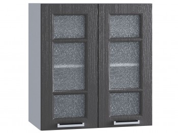 Шкаф верхний со стеклом 600, ШВС 600 (Клен серый/корпус белый) в Искитиме - iskitim.mebel54.com | фото