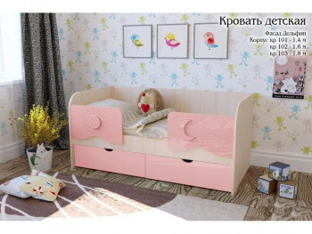 Соня Кровать детская 2 ящика 1.6 Розовый глянец в Искитиме - iskitim.mebel54.com | фото