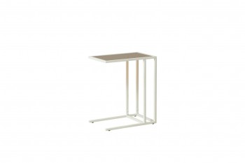 Стол приставной Скандик 42.24 (со стеклом) (металл: белый) в Искитиме - iskitim.mebel54.com | фото