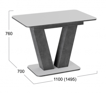 Стол раздвижной «Чинзано» Тип 1 (Моод темный/стекло белое матовое) в Искитиме - iskitim.mebel54.com | фото